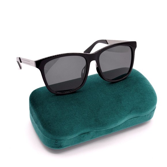 NEW GUCCI GG0695SA 001 BLACK RUTHENIUM GREY AUTHENTIC SUNGLASSES - Picture 5 of 13